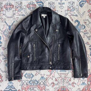 Topshop Faux Leather Biker Jacket - size 8 or Medium